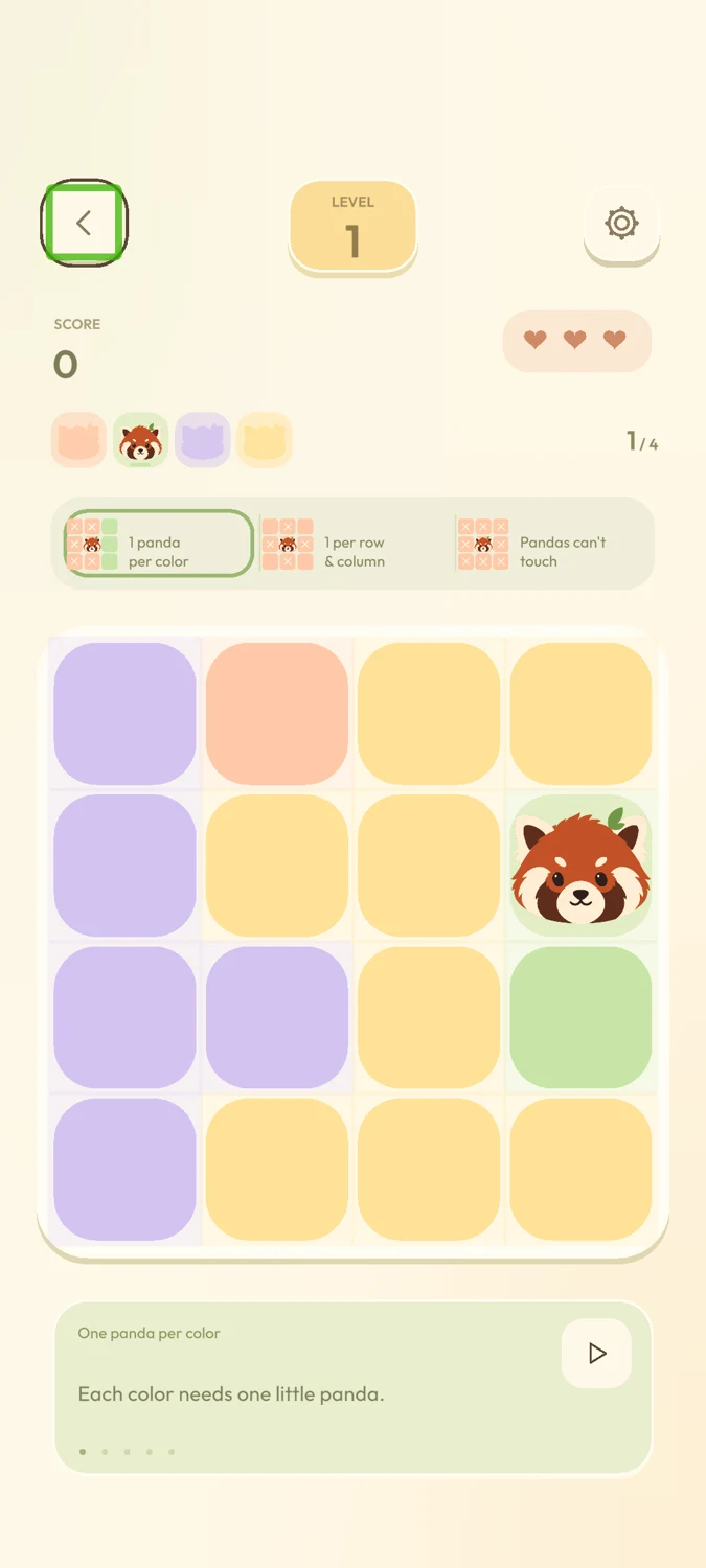 Little Trails game screen with a colorful logic puzzle